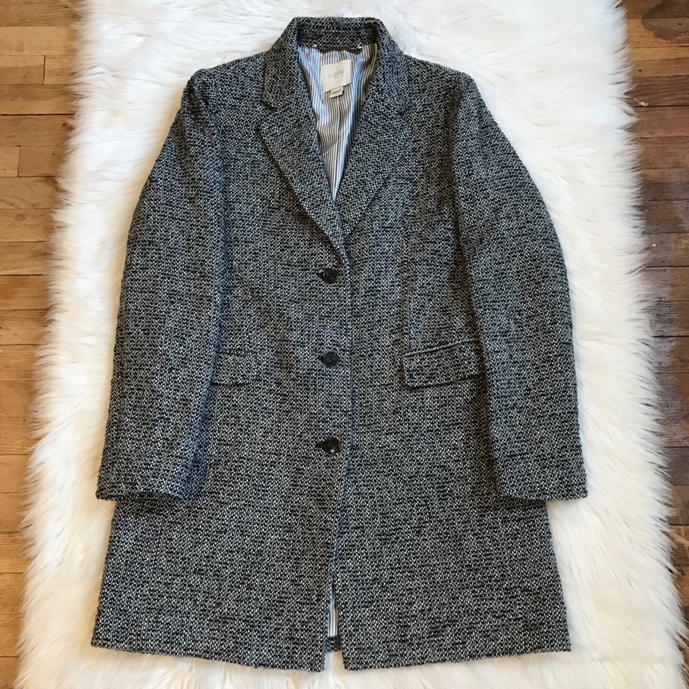 J. Crew Gray Tweed Trench Coat